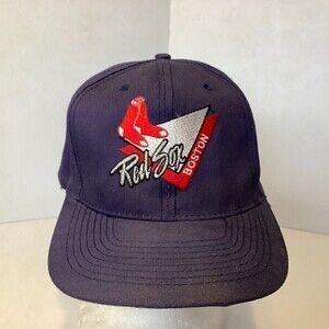 Vintage Boston Red Sox MLB Blue Snapback Hat American Needle Made in Taiwan